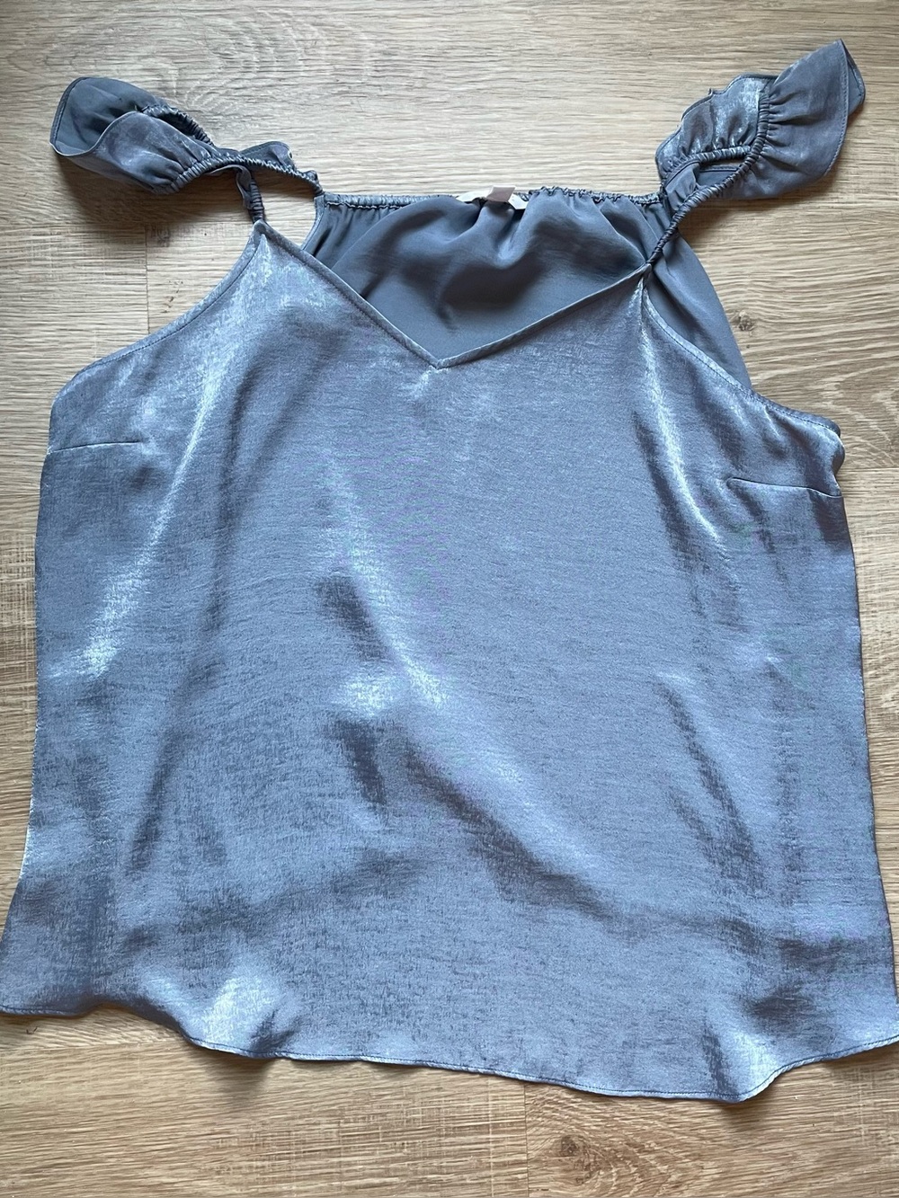 Lauren Conrad Satin Like V-Neck Ruffle Strap Tank Top Size XXL NWOT
